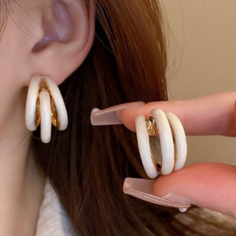 Simple Style Geometric Enamel Earrings